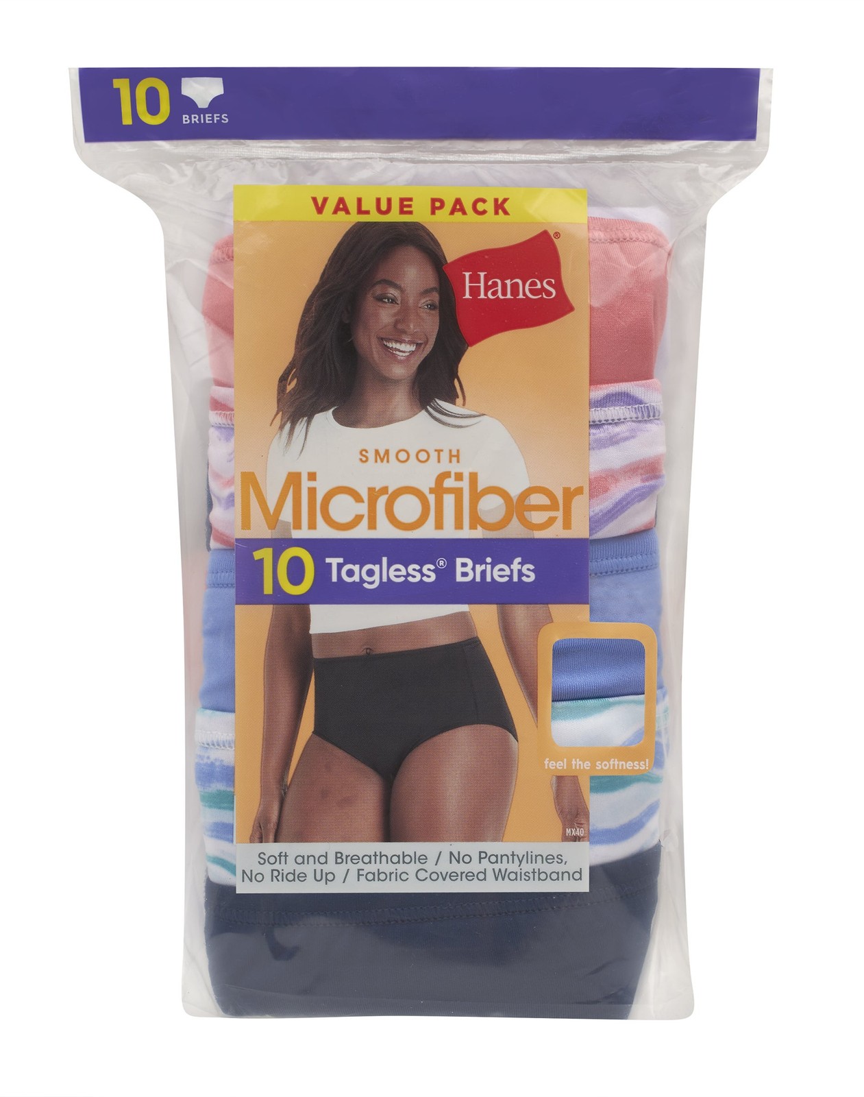 Hanes 10 Pack Briefs Underwear Women’s Microfiber Cool Comfort Panties Tag Free
