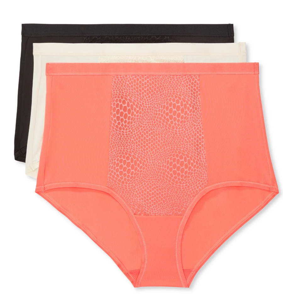 WARNER’S BLISSFUL BENEFITS 3 Pack TUMMY SMOOTHING WOMENS BRIEFS NWT