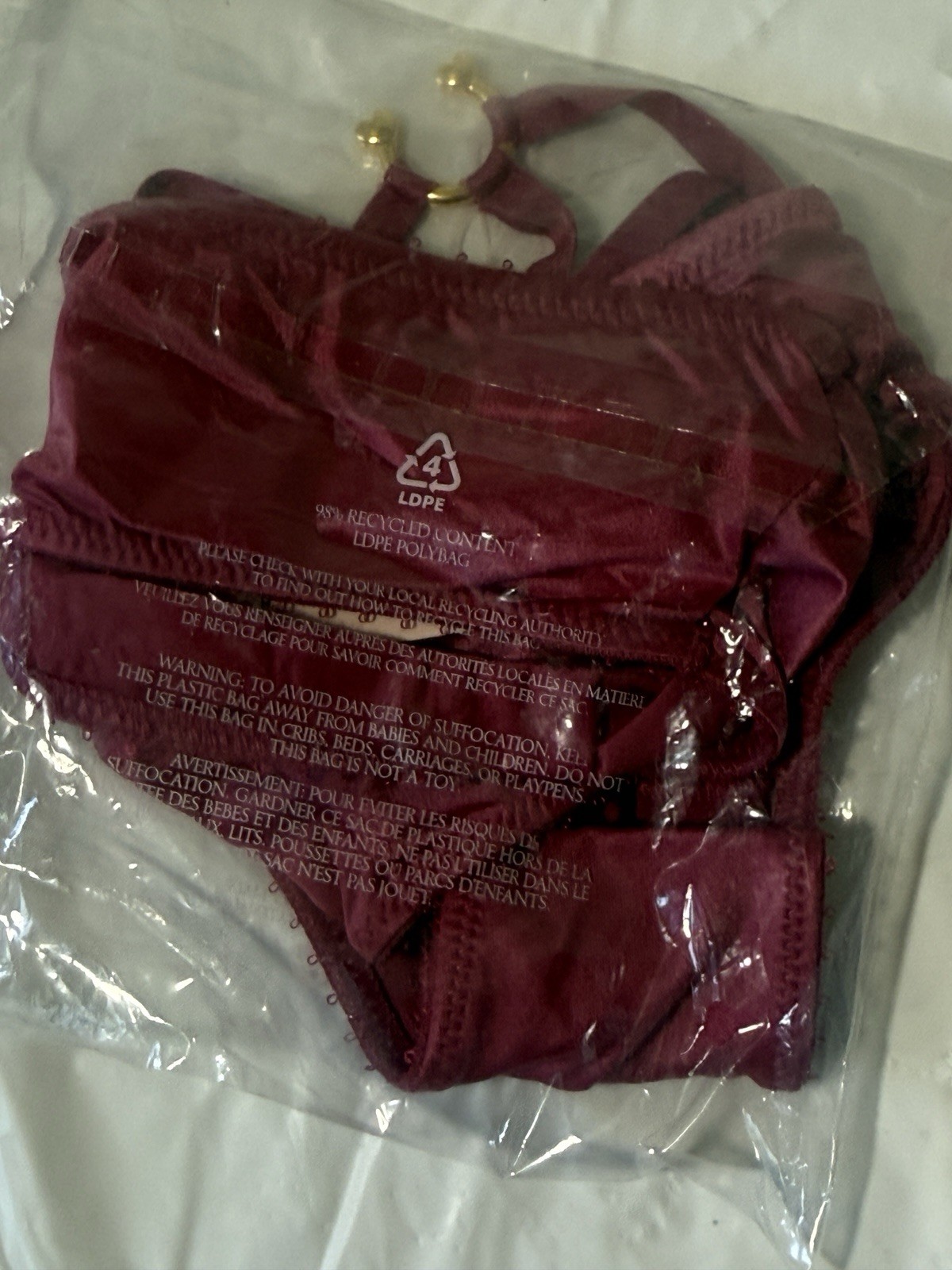 Victoria’s Secret Very Sexy Strappy-Back Ring Hardware Cheeky Panty Peony small
