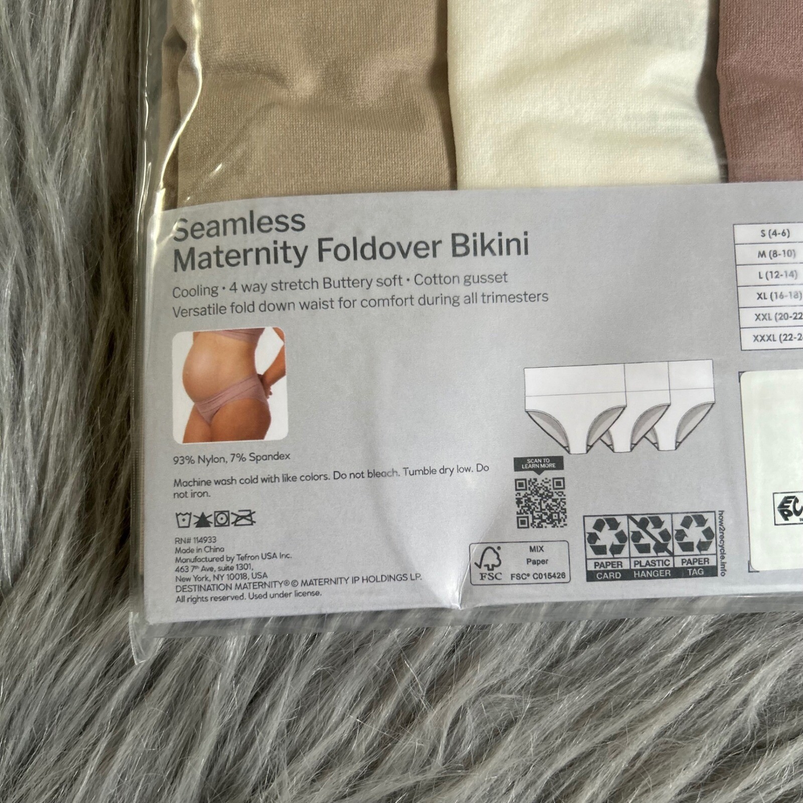 Destination Maternity Seamless Foldover Bikini Womens Size Medium Underwear