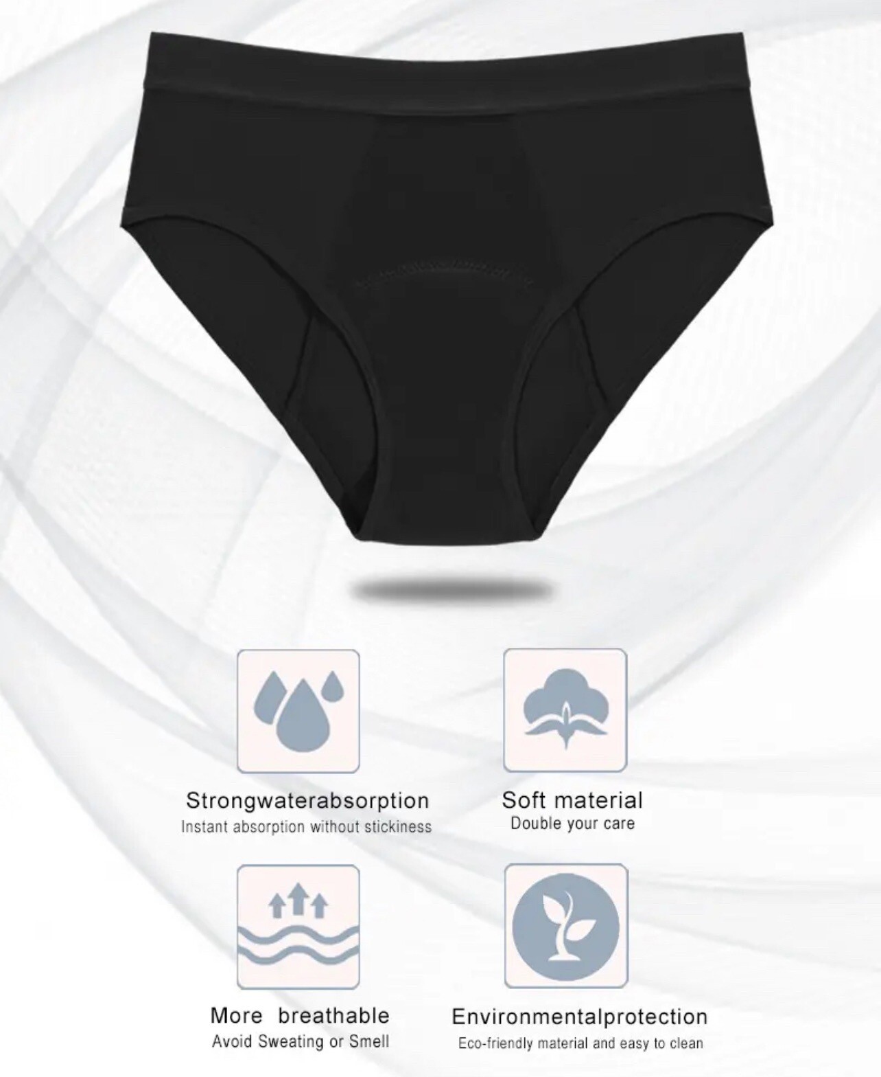 Real Fine Women’s Heavy Flow Leak Proof Underwear Panties Briefs Size 6XL