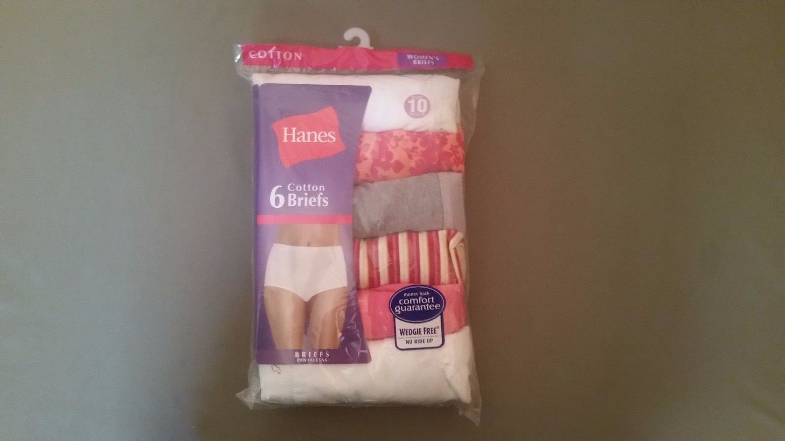new womens hanes 6 cotton briefs. assorted colors