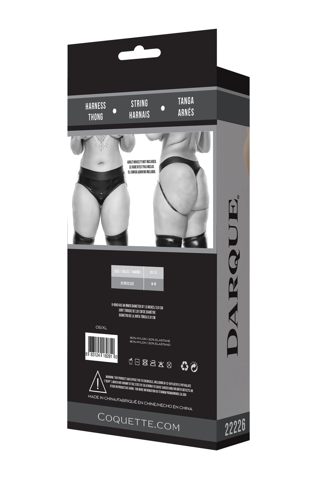 Coquette – 22226 – Pegging Thong – BLACK