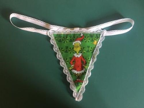 Womens Green GRINCH Who Stole Christmas Gstring Thong Sexy Panties Underwear