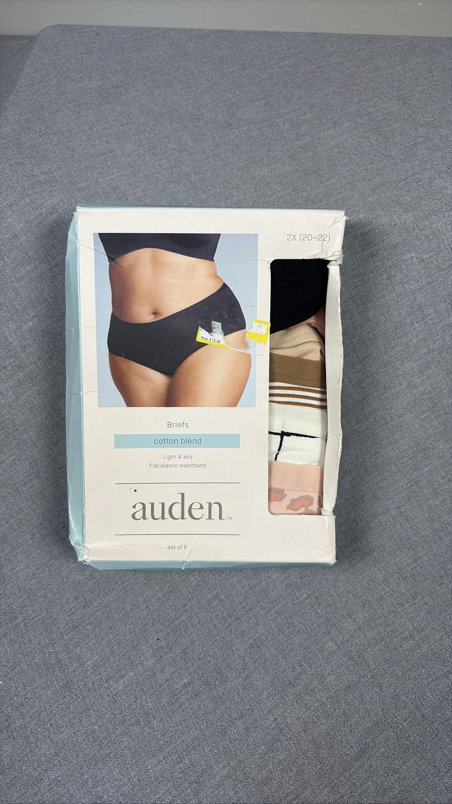 Auden Cotton Blend Briefs Underwear 6 Pack Neutrals Multi Size 2X 20-22