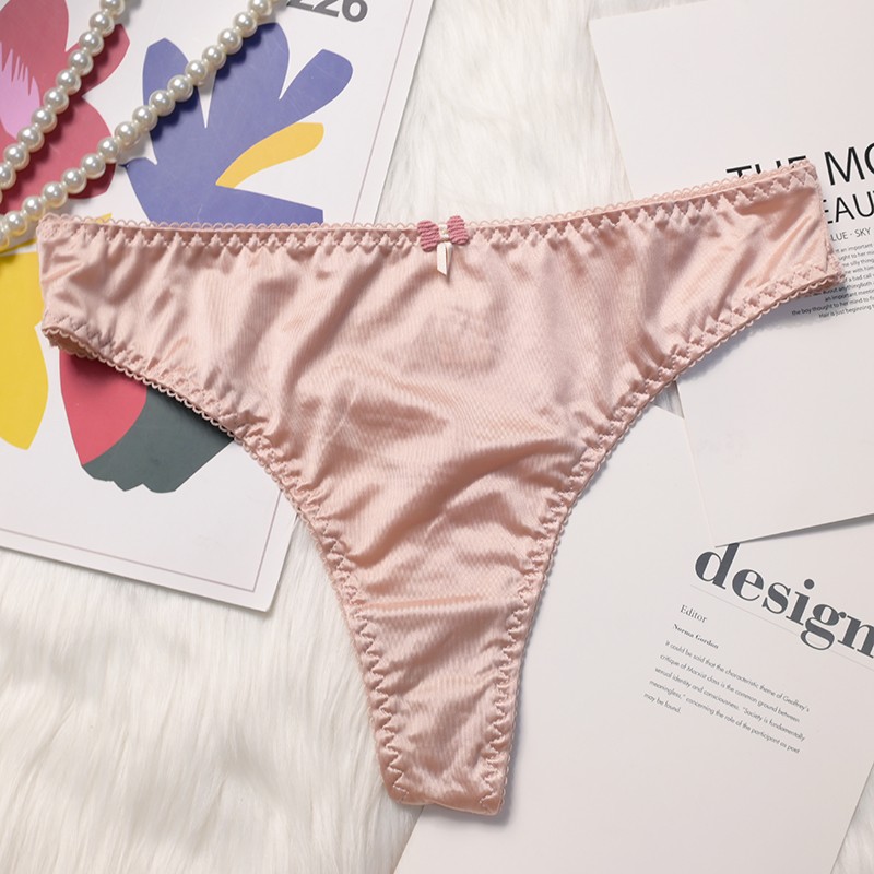 4 Pack Lot Sexy Womens Satin Panties Thongs Bikini Underwear Lingerie Brief Soft