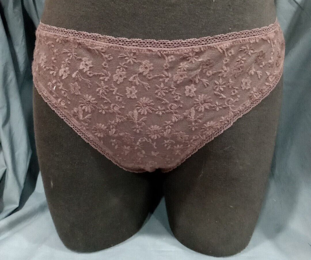 Eres Sincere Floral Lace Thong Brown Size FR:42 US:8 New With Tags!!