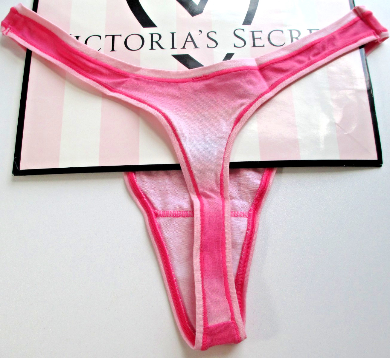 VICTORIA’S SECRET PINK Cotton High Leg Thong Panty S M L XL Gradient NWT Pink VS