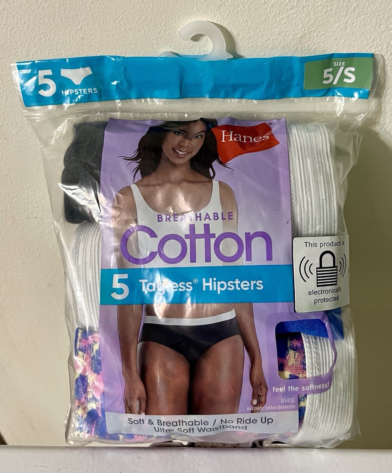 Hanes Womens Breathable Cotton Tagless Hipsters 5ct Size 5 / Small