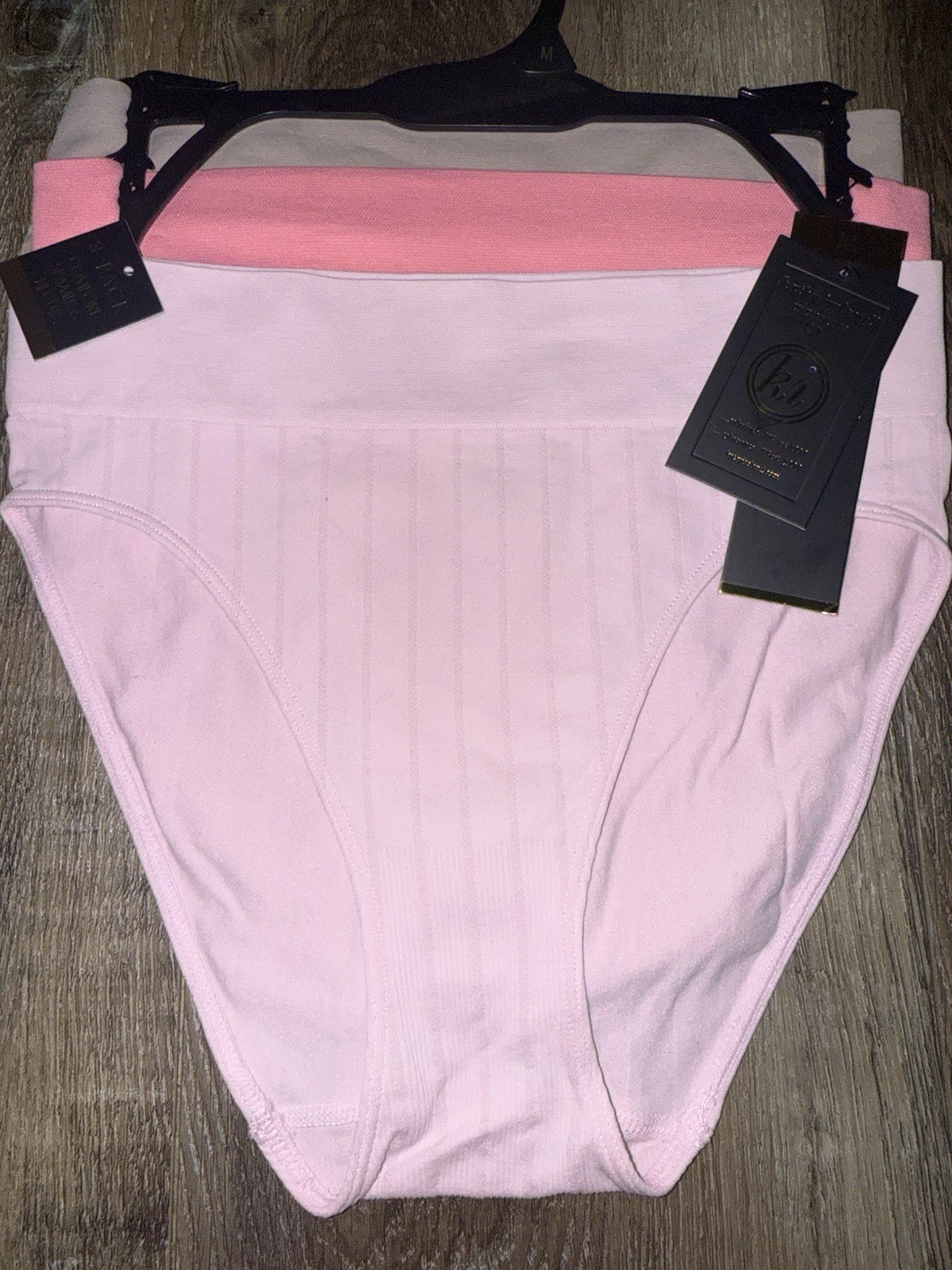 Kathy Ireland ~ 3-Pair Womens Hi-Cut Underwear Panties Nylon Seamless ~ M