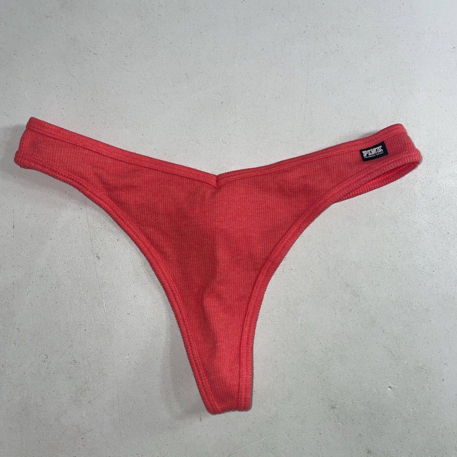 Victoria’s Secret Pink Ribbed Thong 170/72A Watermelon Panties – Medium NEW NWT