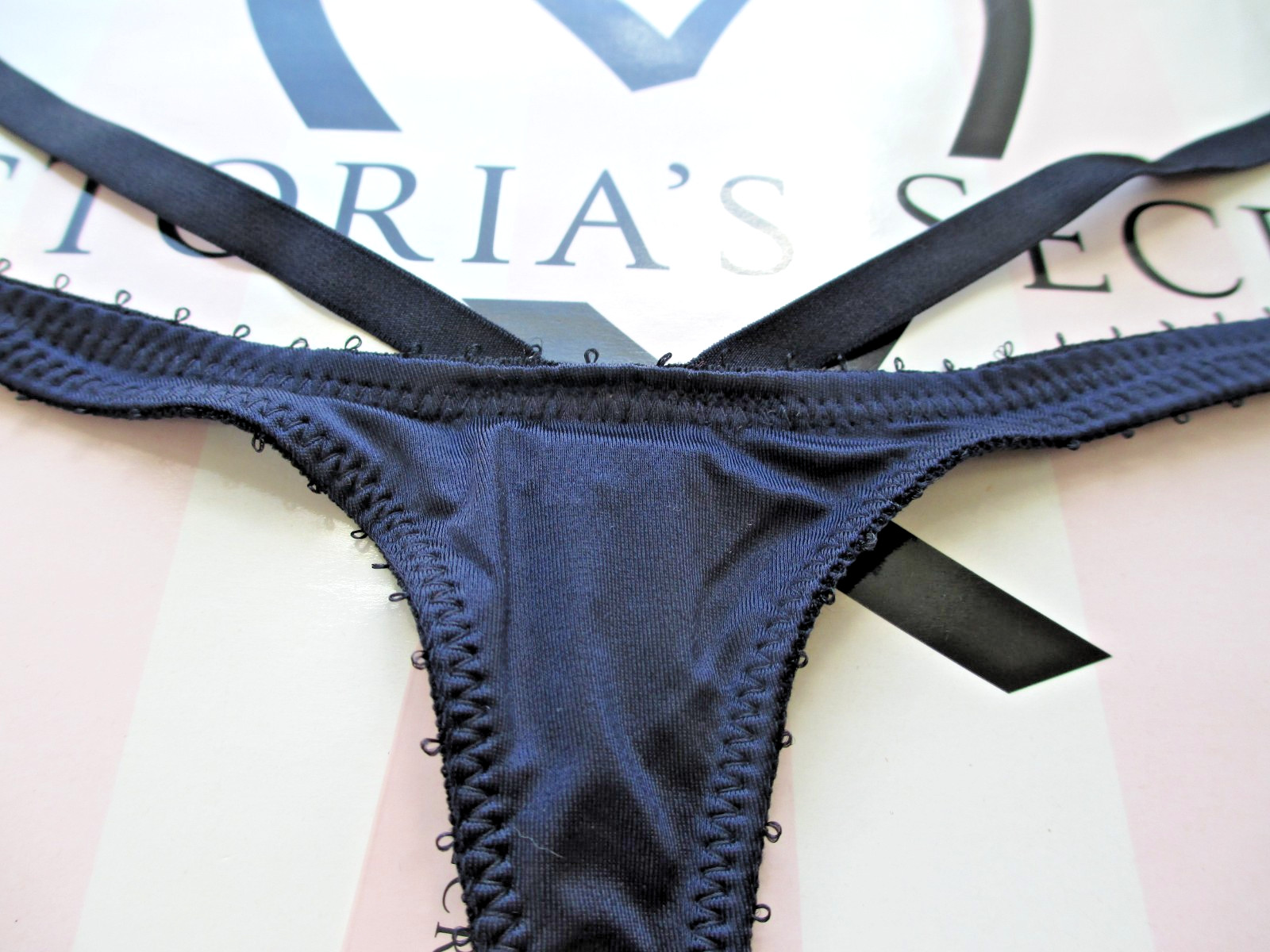 VICTORIA’S SECRET VERY SEXY High Leg Thong Panty S M L XL Navy Blue NWT Hardware