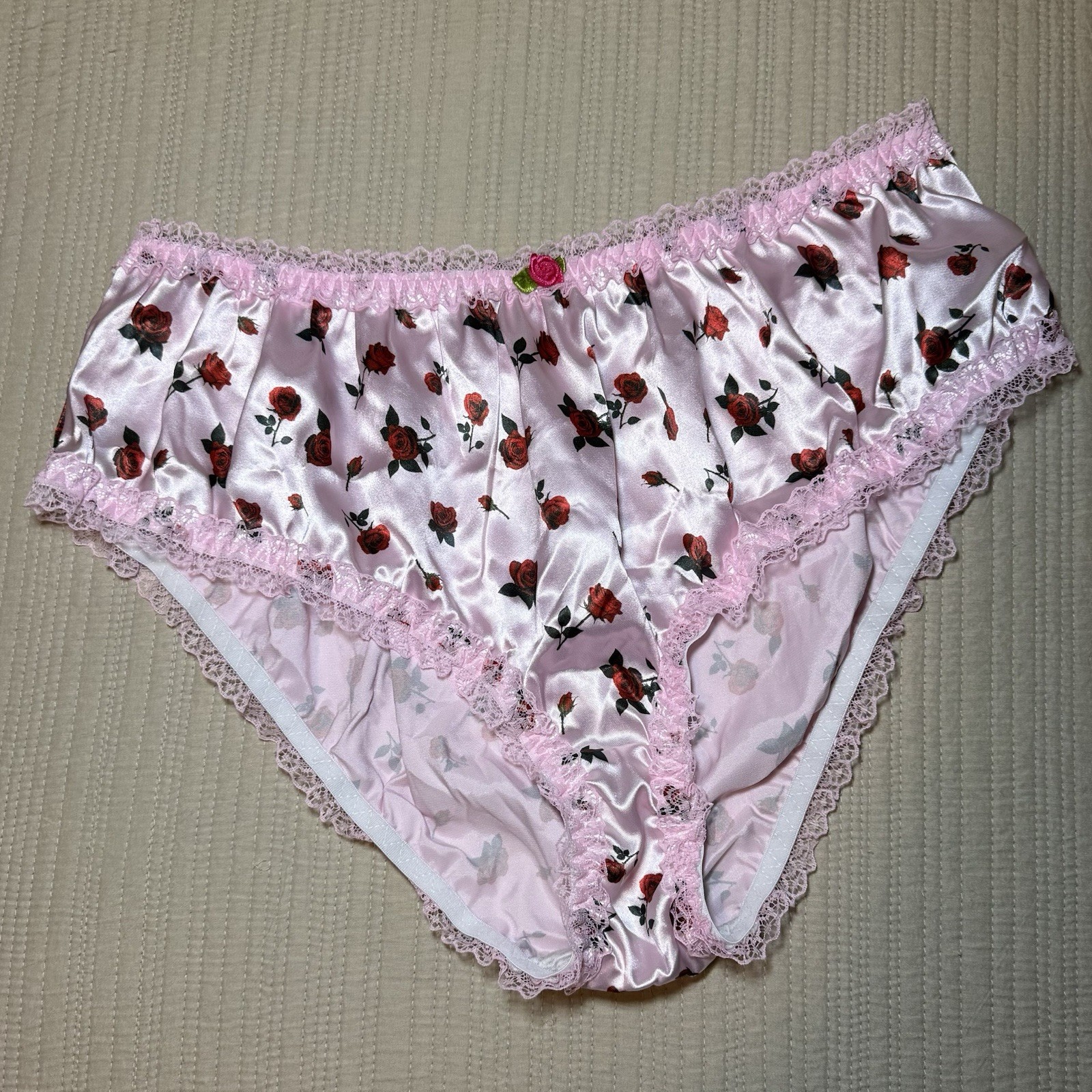 NWOT Girly Sissy Satin & Lace Bloomer VTG Style Panties Panty Lot Of 2 Size L/7