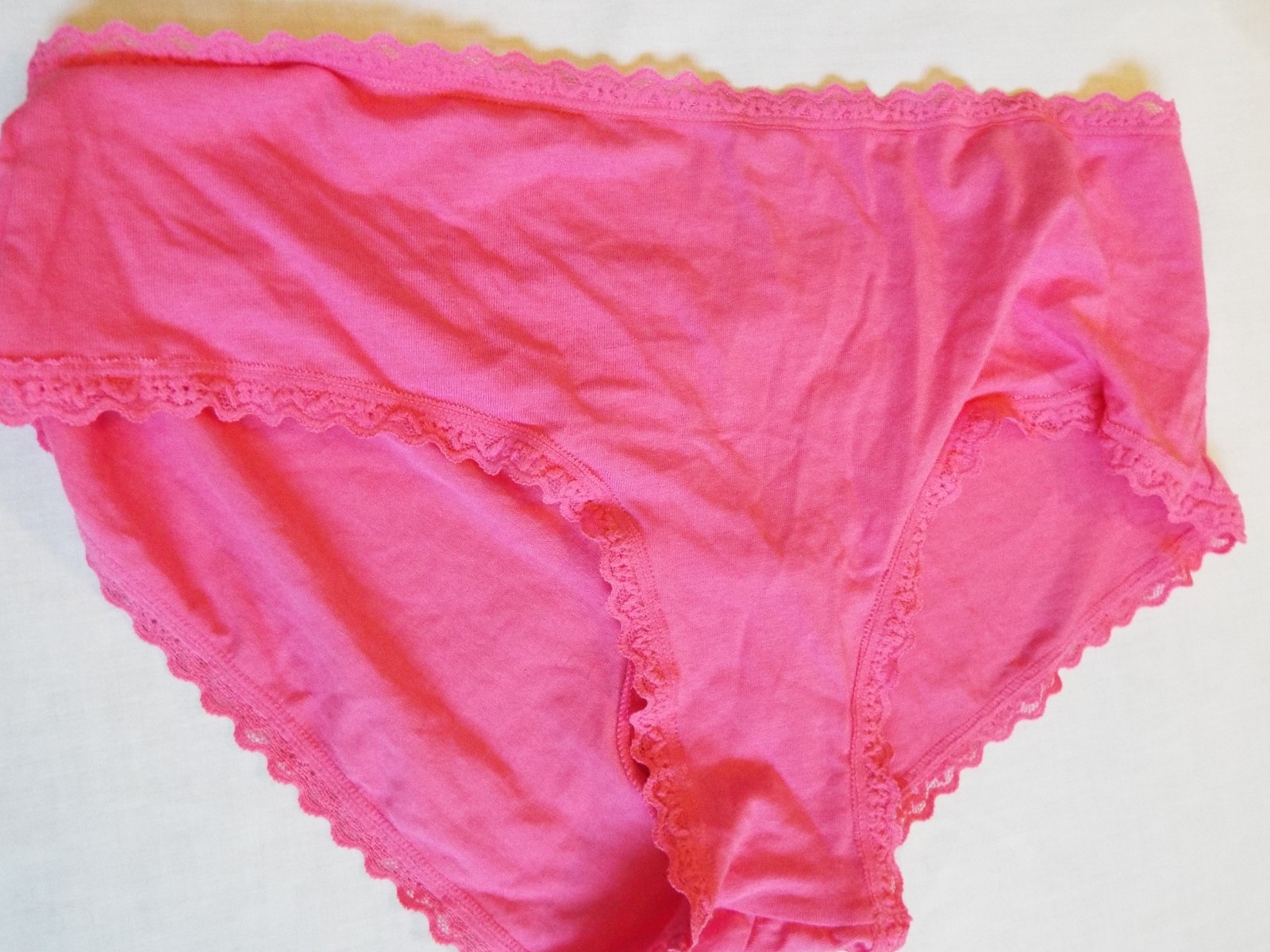 NWT Victoria’s Secret Cotton Lace Waist Cheeky Panty XL Hot pink 00t2