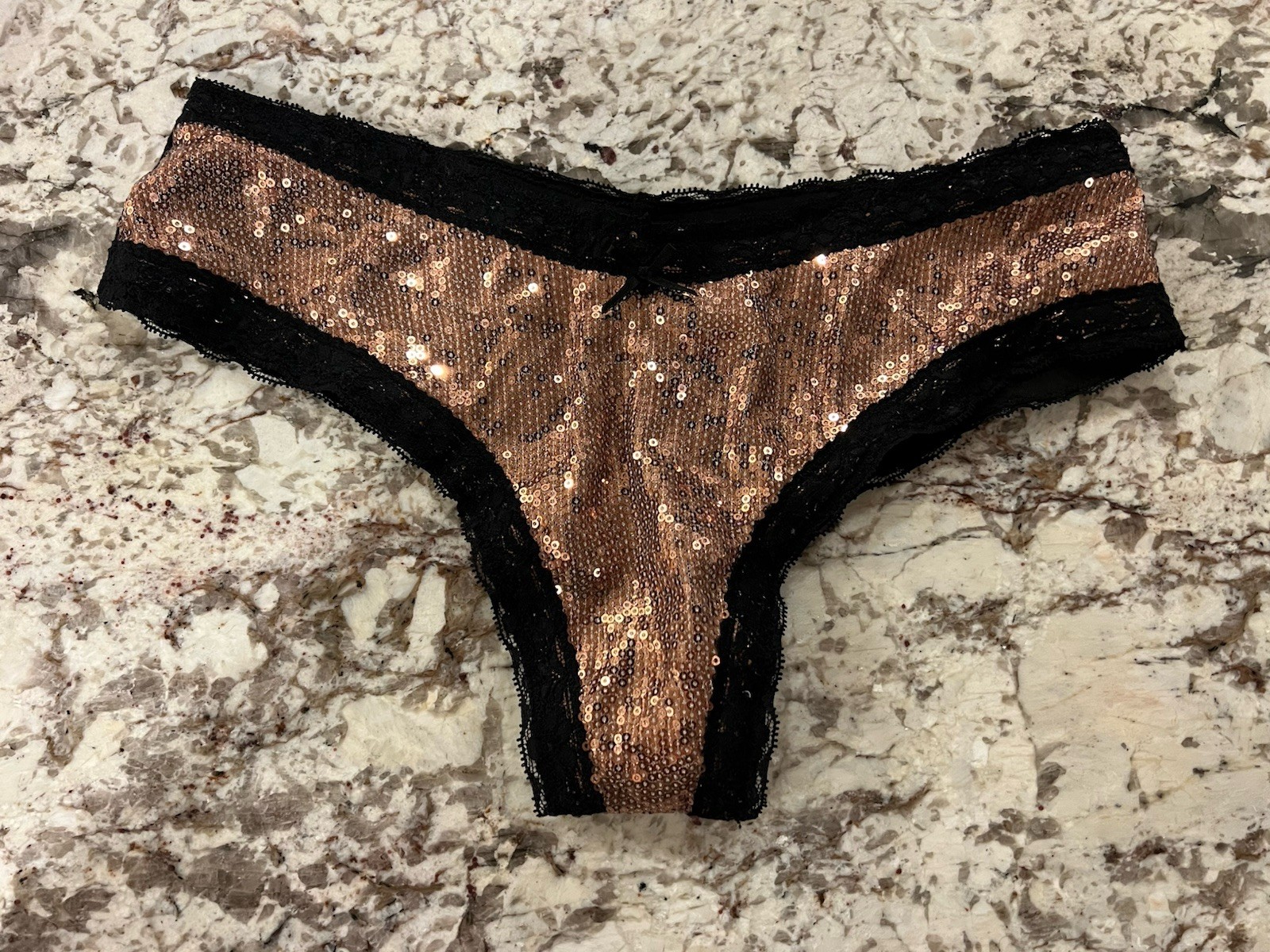 True Vintage Victoria’s Secret Sexy Little Things Sequin Cheeky Panty NWT Large