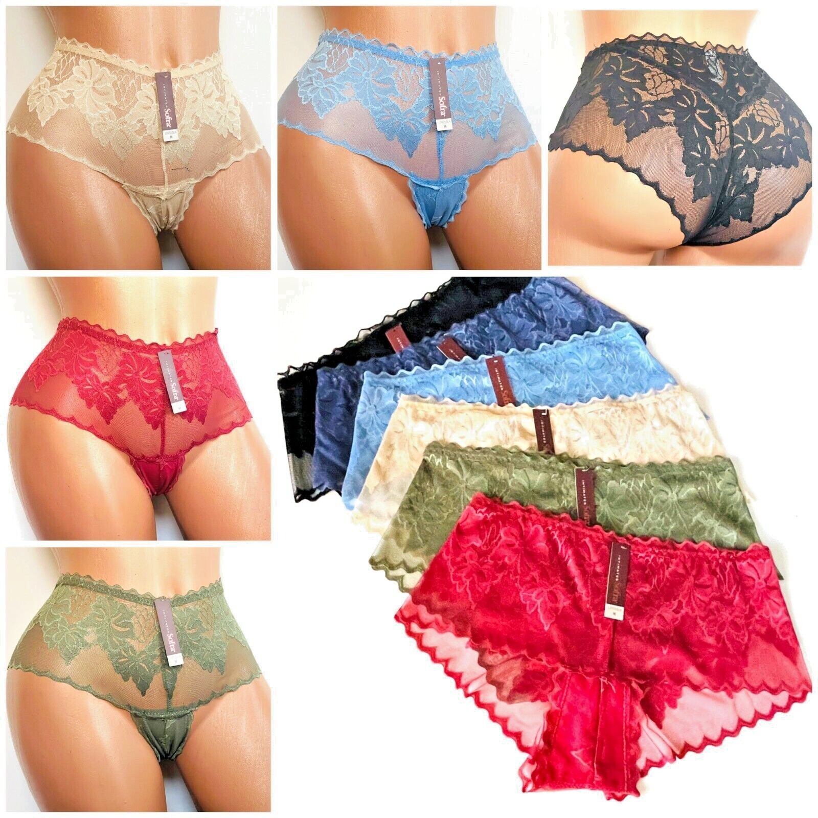 Women’s Hipster Panties Stretch Floral Lace 3/6 PACK Underwear Briefs KNICKER 65