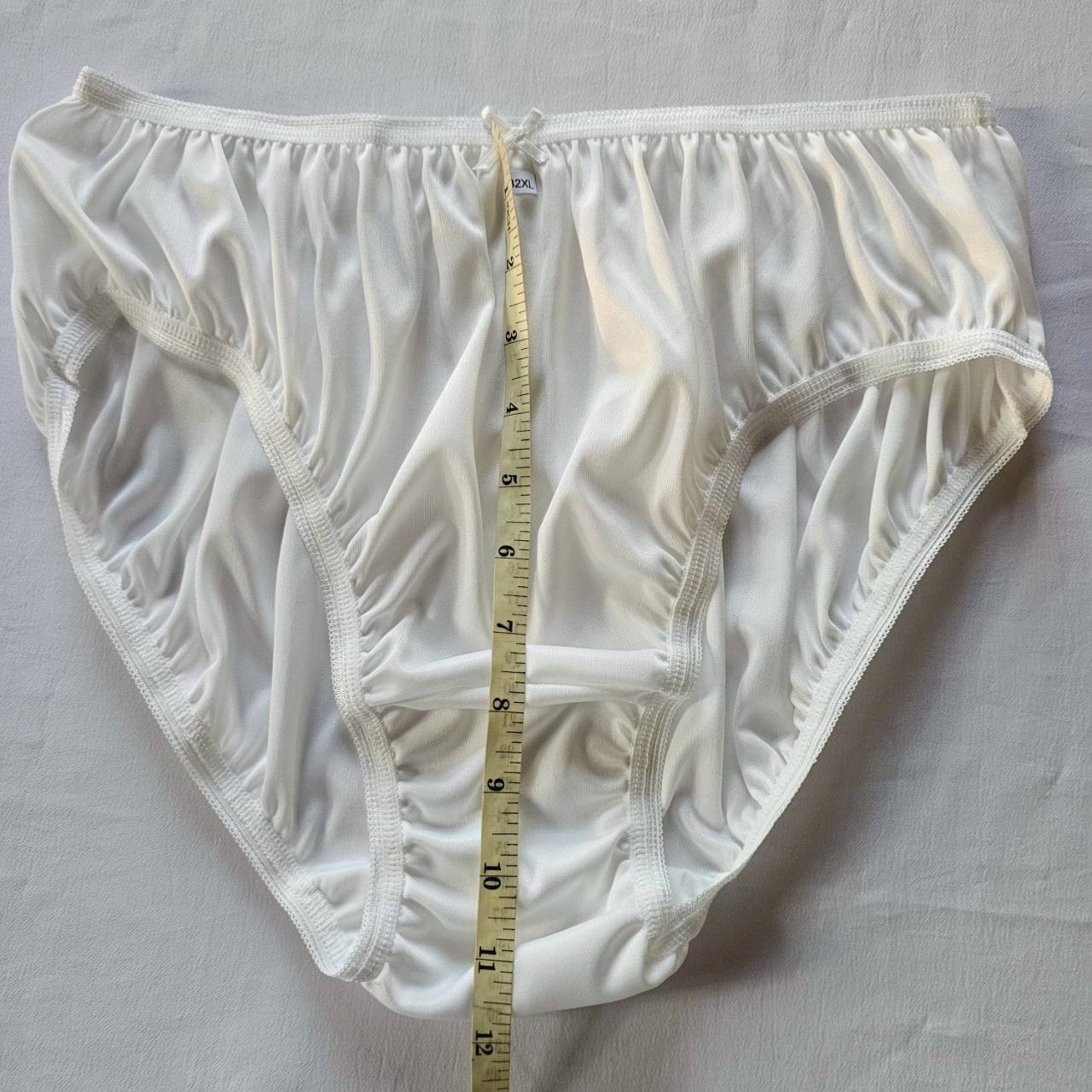 6pcs Bikini Plus Underwear Woman Panties Soft Nylon Mid-Waist Briefs /White/2XL