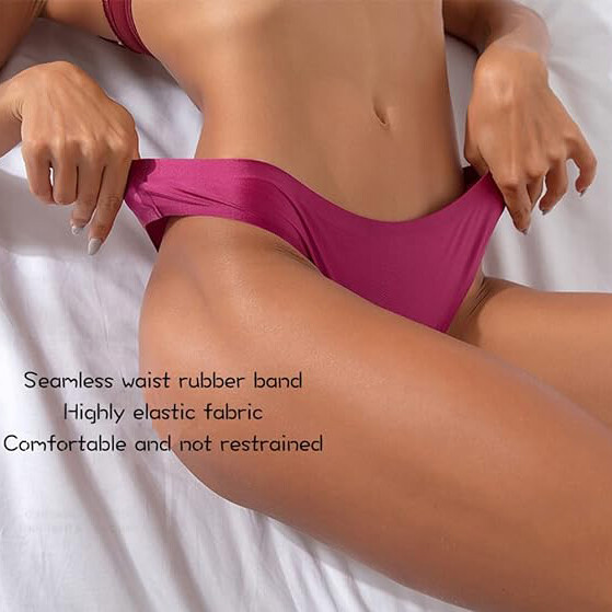 6pcs Women’s Ice Silk Seamless Panties Briefs & Thongs Underwear Lot S-XXL