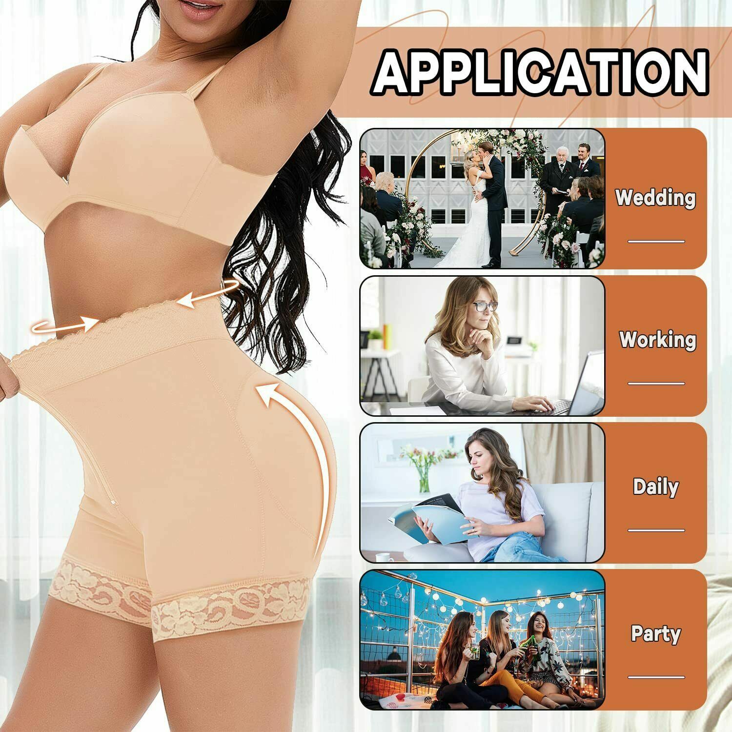 New Style Lace High Waisted Tummy Control Pants Body Shaper Booty Lifting Shorts