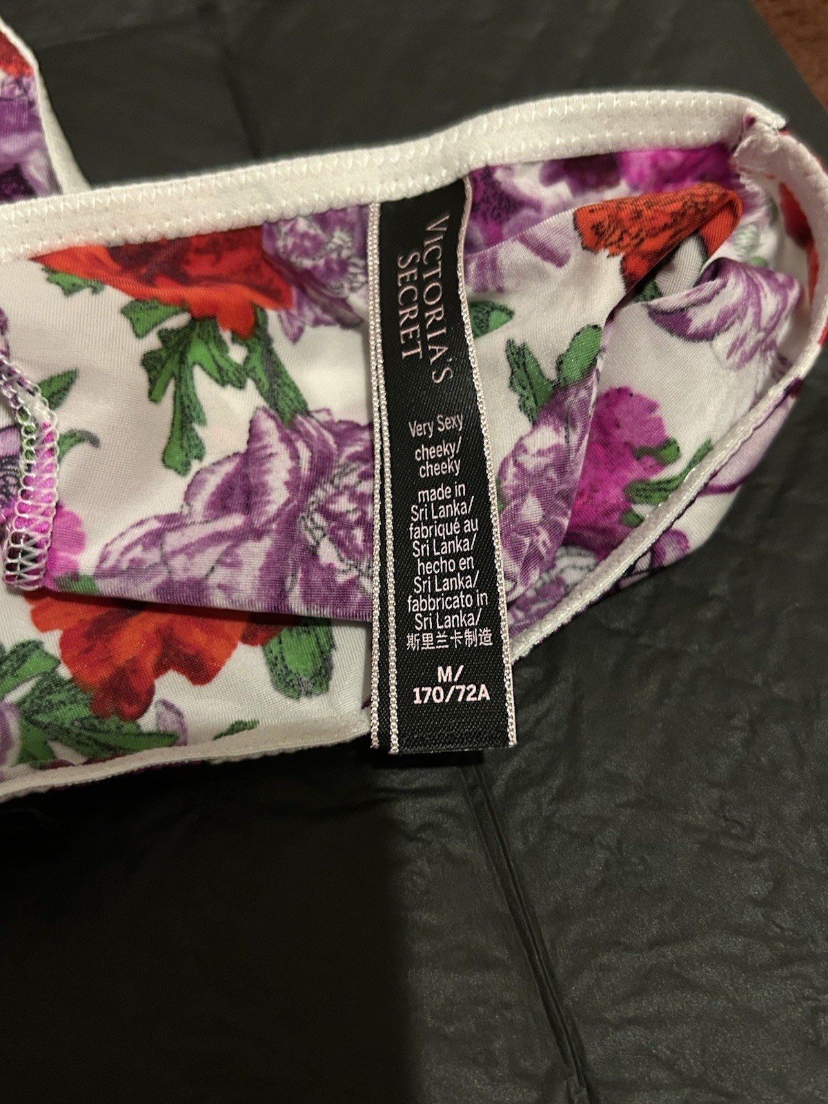 Victoria’s Secret Very Sexy Cheeky Panties M Floral Print Bow Accent