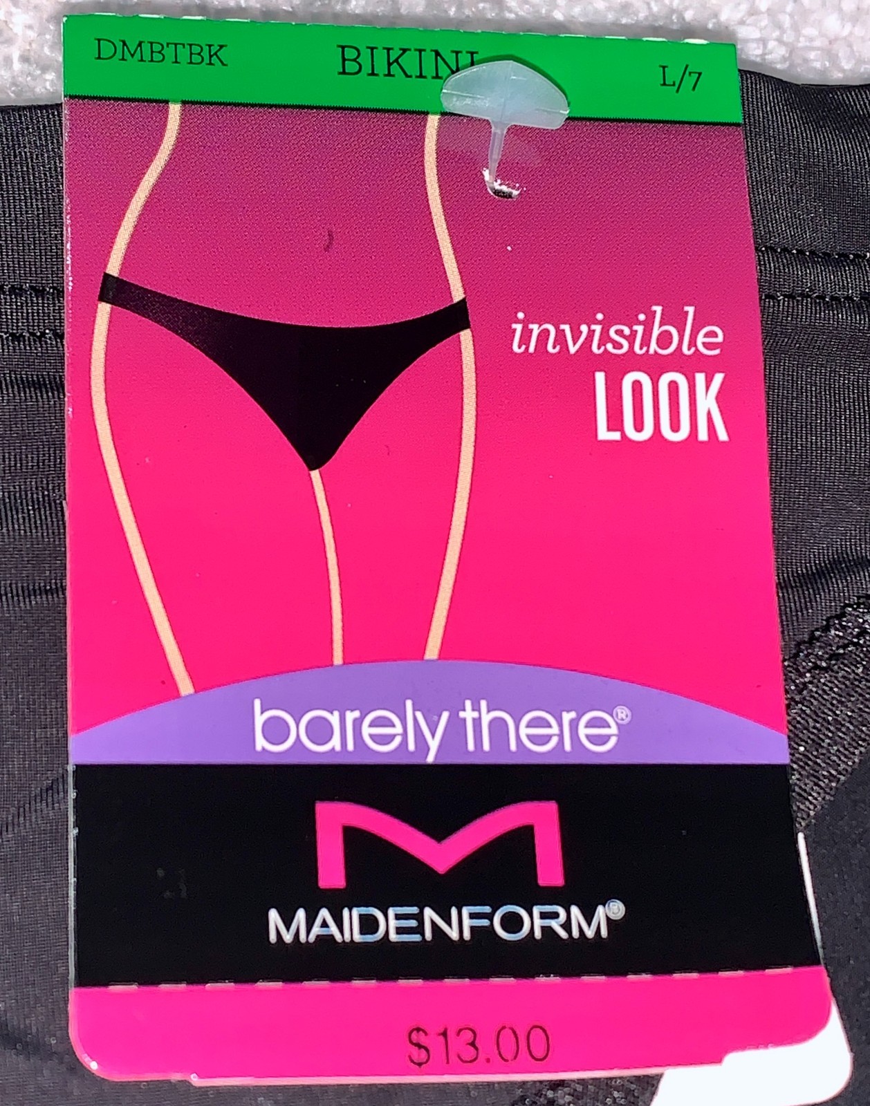 MAIDENFORM Barely There Black Invisible Look Bikini Panty Women S 5 M 6 L 7 XL 8