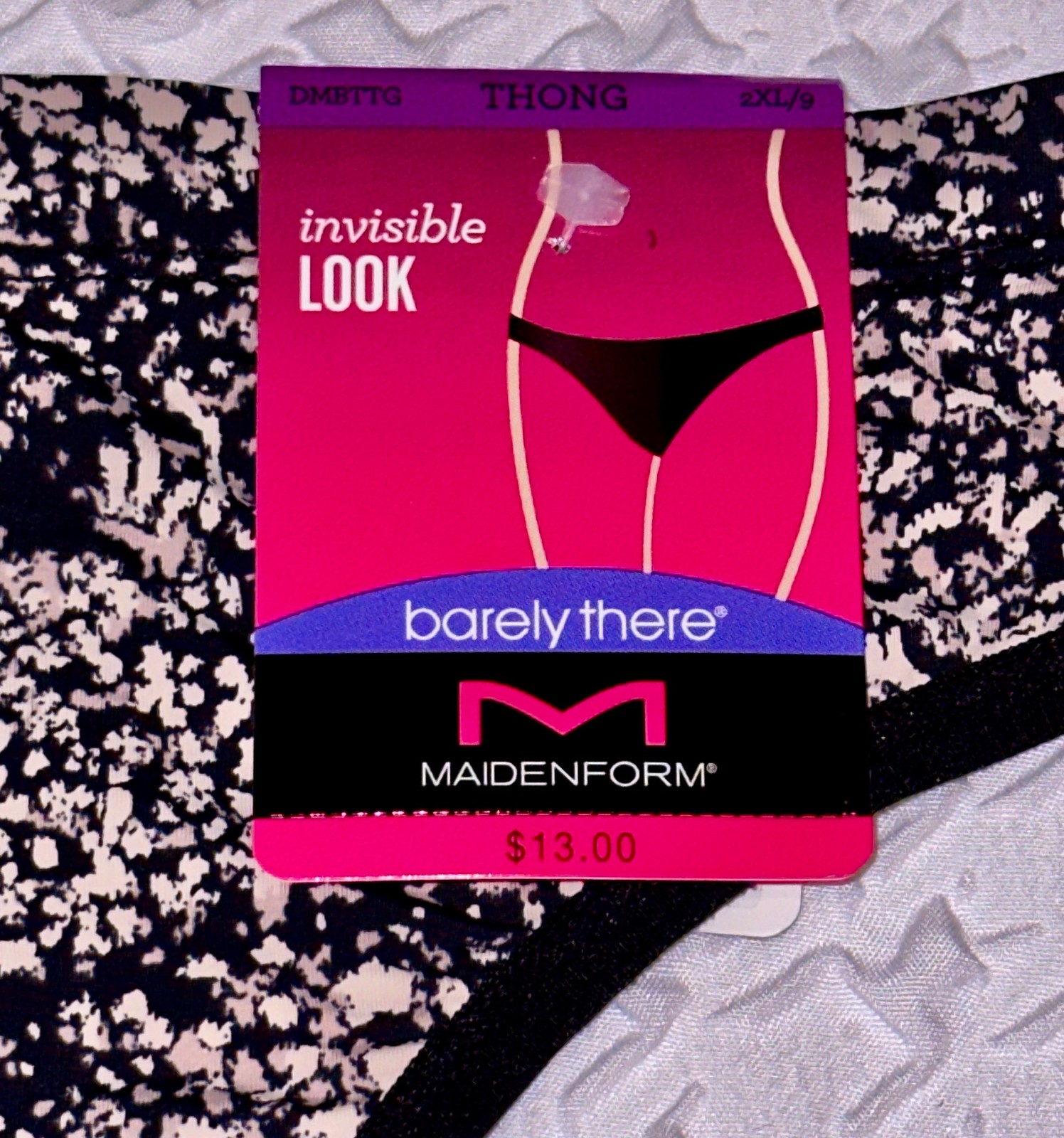 MAIDENFORM Barely There Wild Cameo Print Invisible Thong Panty Women S M L XL 2X