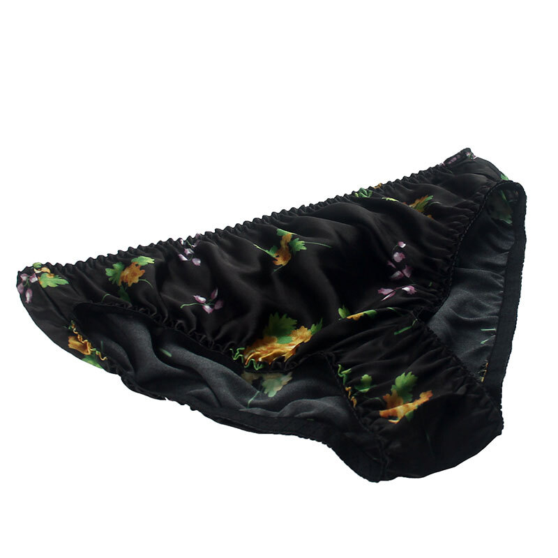 2 Pairs Womens Black Silk Panties Hipster Cheeky Floral Knickers 100 Nature Silk