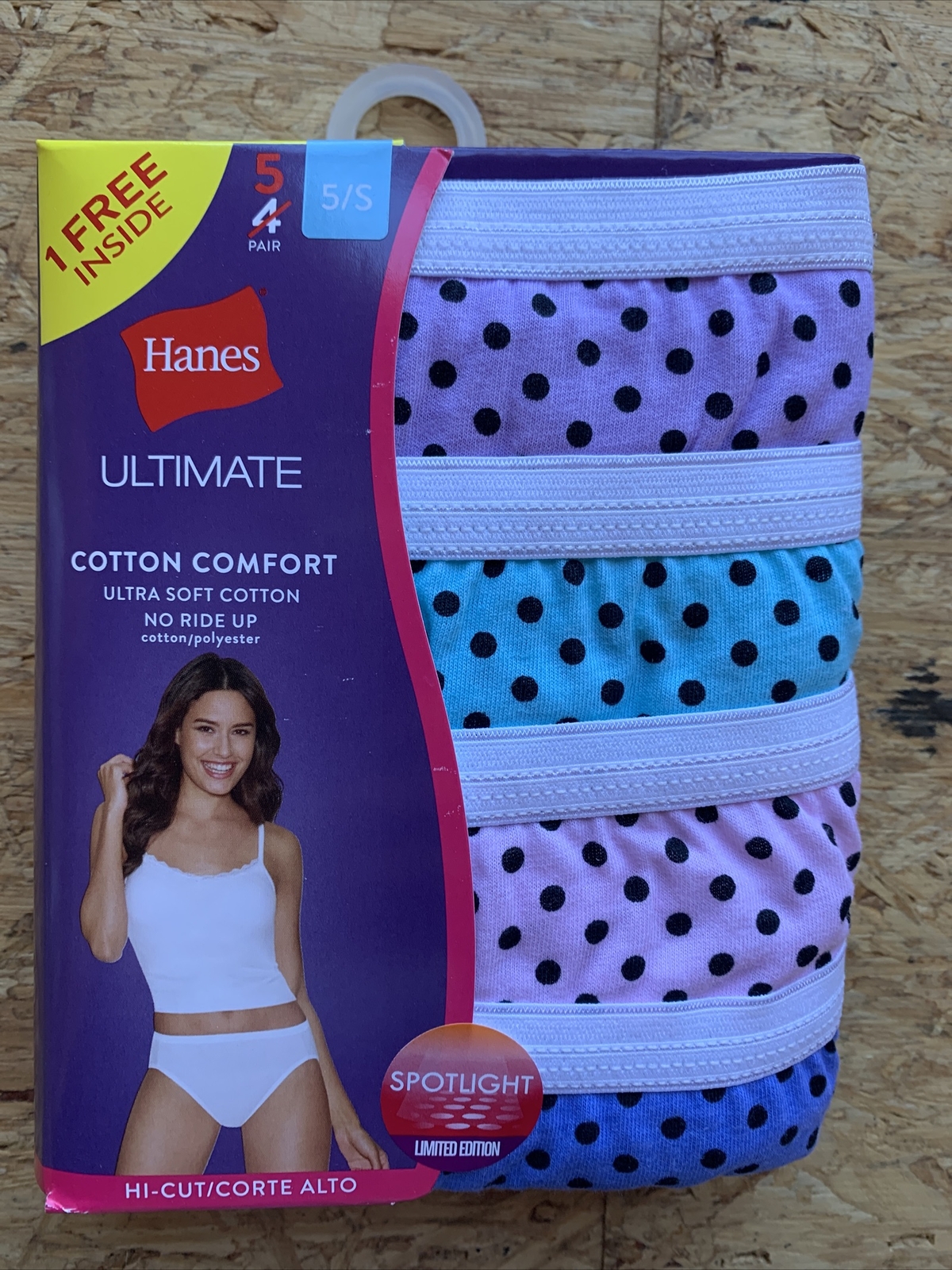 Hanes Ultimate Cotton Comfort Soft Hi-Cut Womens Panties 5 Pairs Size Small (5)