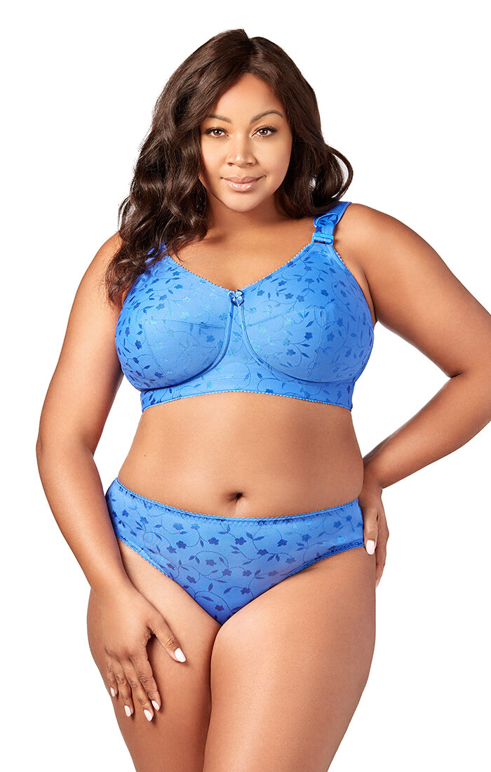 Elila Colbalt Blue Jacquard Plus Size Panty 3405 Medium Coverage to Size 10XL