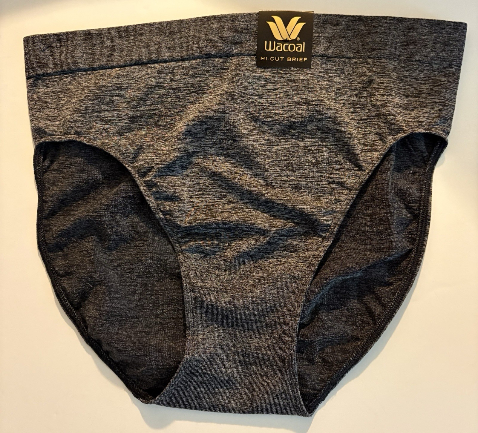 WACOAL 834175 B-Smooth Seamless Full Coverage Panty Sz LARGE Black Heather NWT