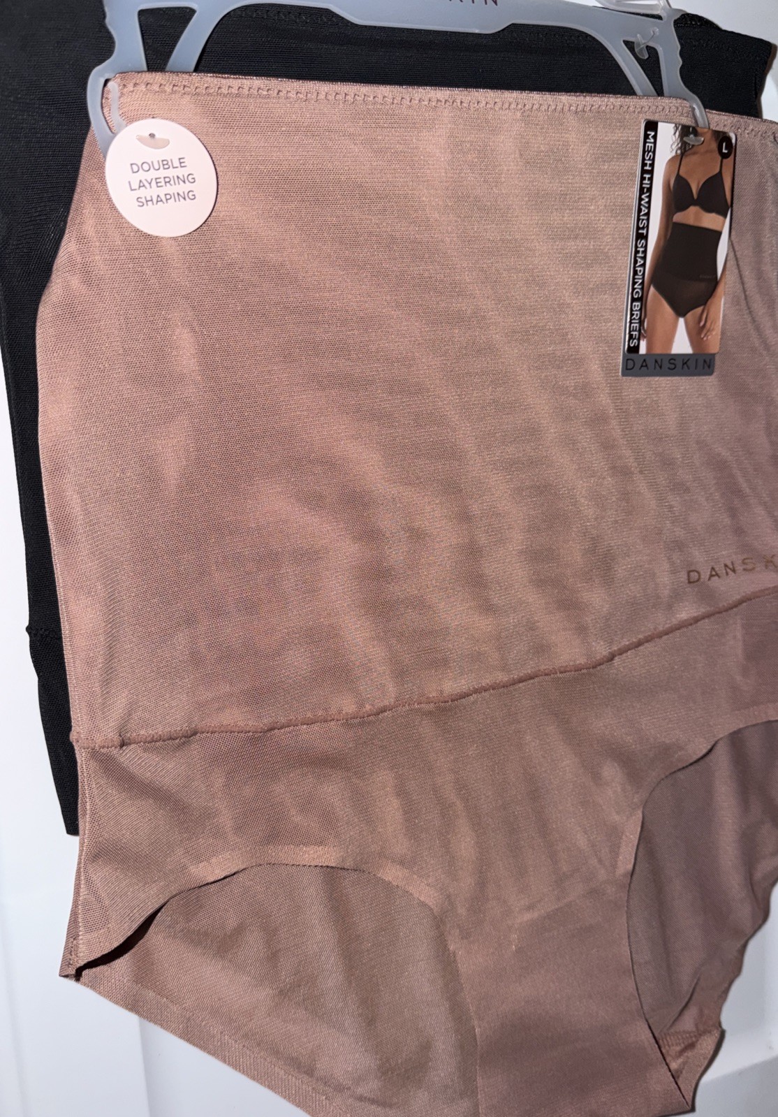 DANSKIN Size: L Women’s 2 MESH HI-WAIST SHAPING BRIEFS-90%Polyester-10%Spandex