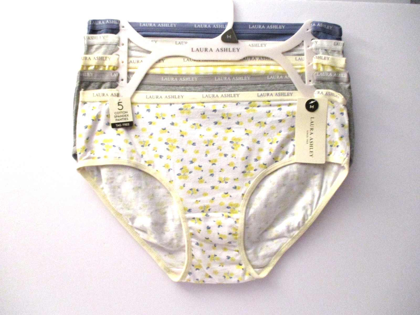 Laura Ashley Women’s cotton stretch Hipster panties 5-Pair size Medium LS9540