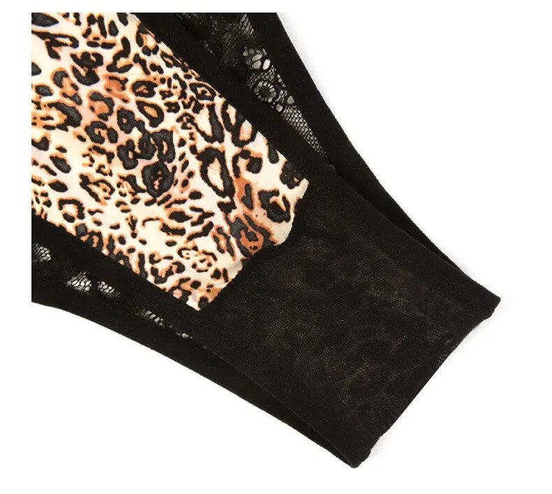 Leopard Print Thong for Women, Sexy Sense of Wind Stitching Underwear, Hot New