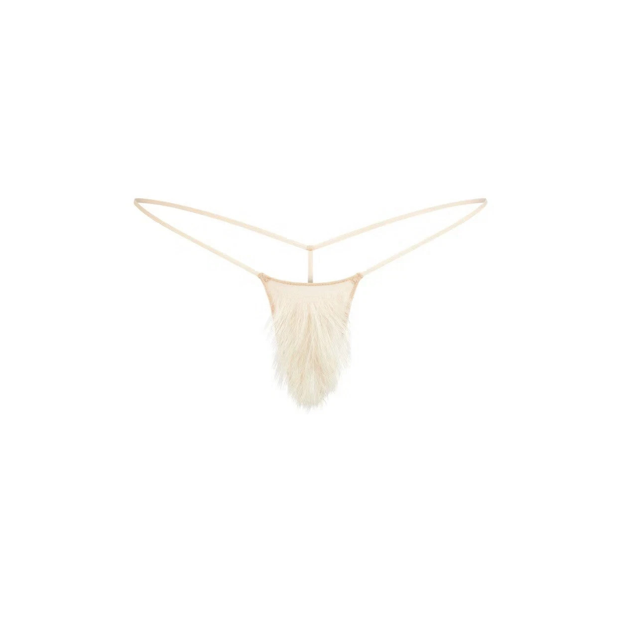 SKIMS FAUX HAIR MICRO STRING THONG – XL – CLAY BLONDE STRAIGHT