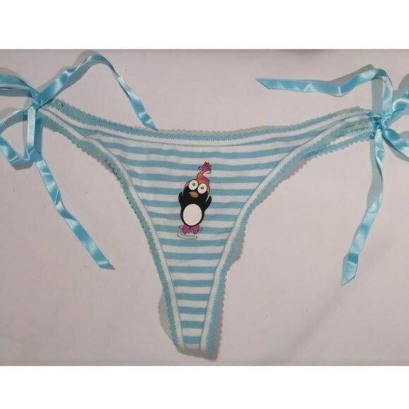 Penguin Panty Panties S M L Thong Side Tie Low Rise Bikini Vintage Aeropostale