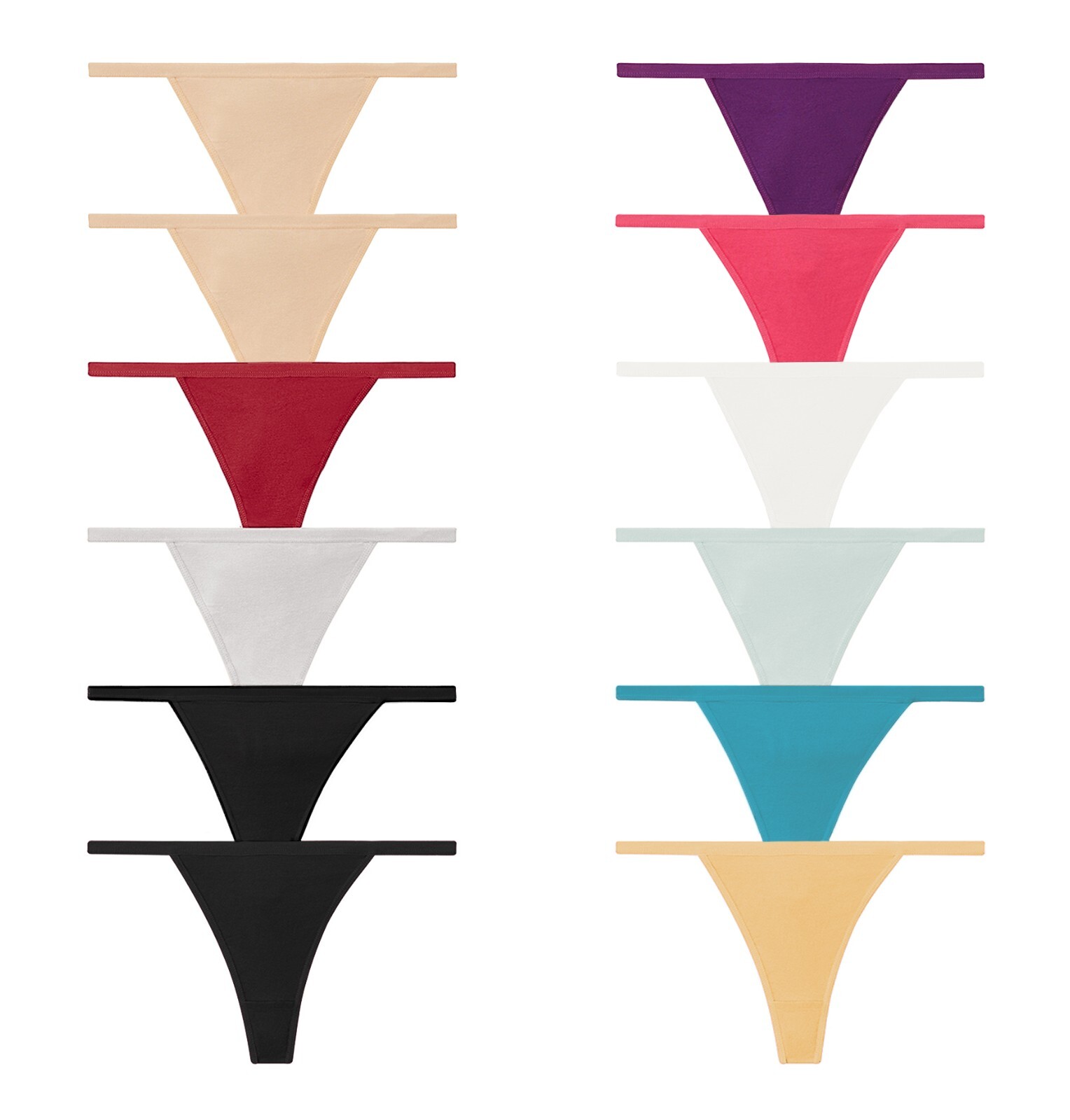 12 Pack Women Lingerie Cotton Underwear String Thongs Panties Lot Size XS-3X
