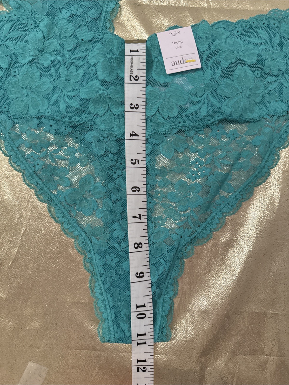 NWT 5 Pack Auden Lacy Stretchy Thong Style Panties Green Size 1X (18)