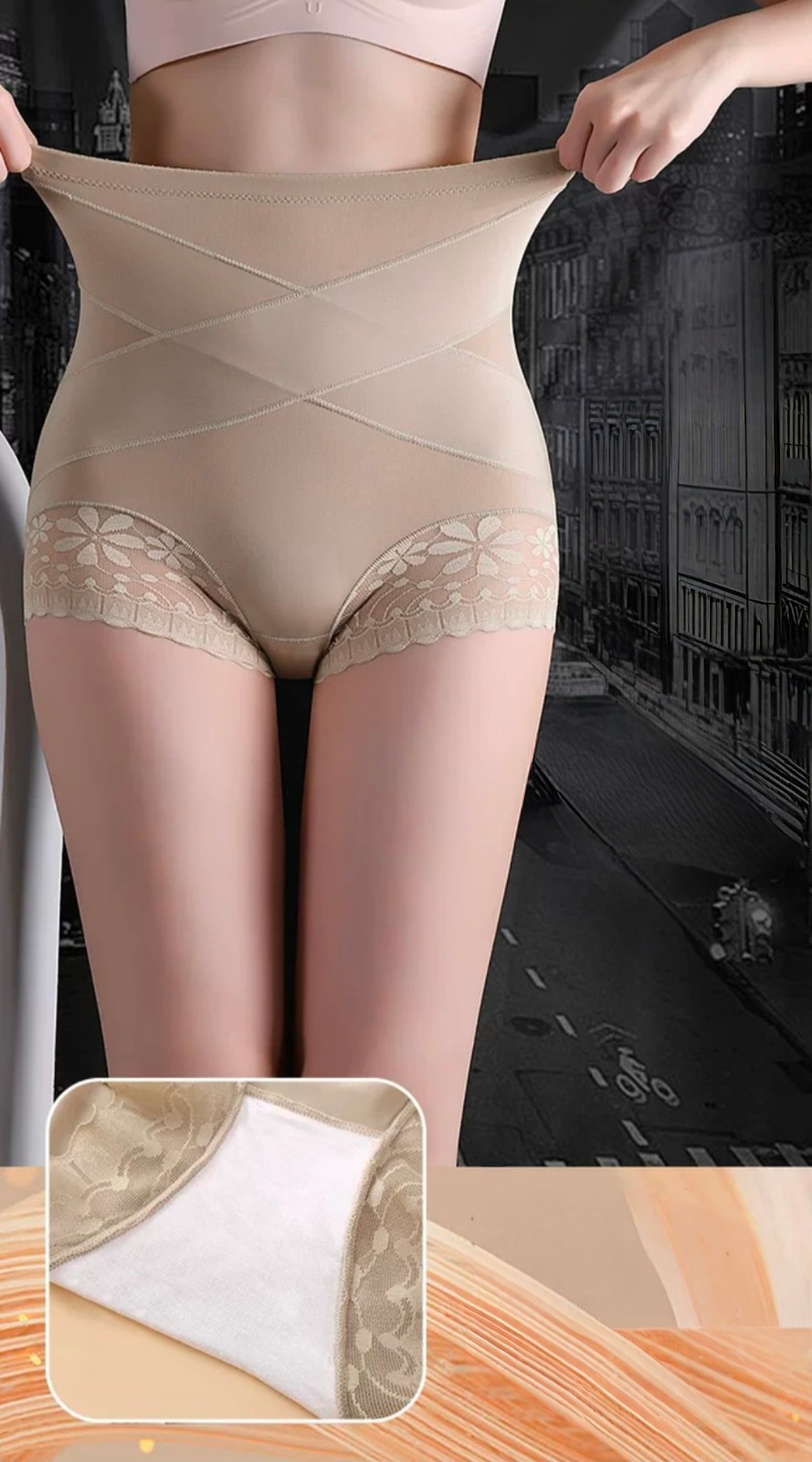 Tummy Control Shapewear for Women Lace Mid Waisted Underwear Body Shaper Panties