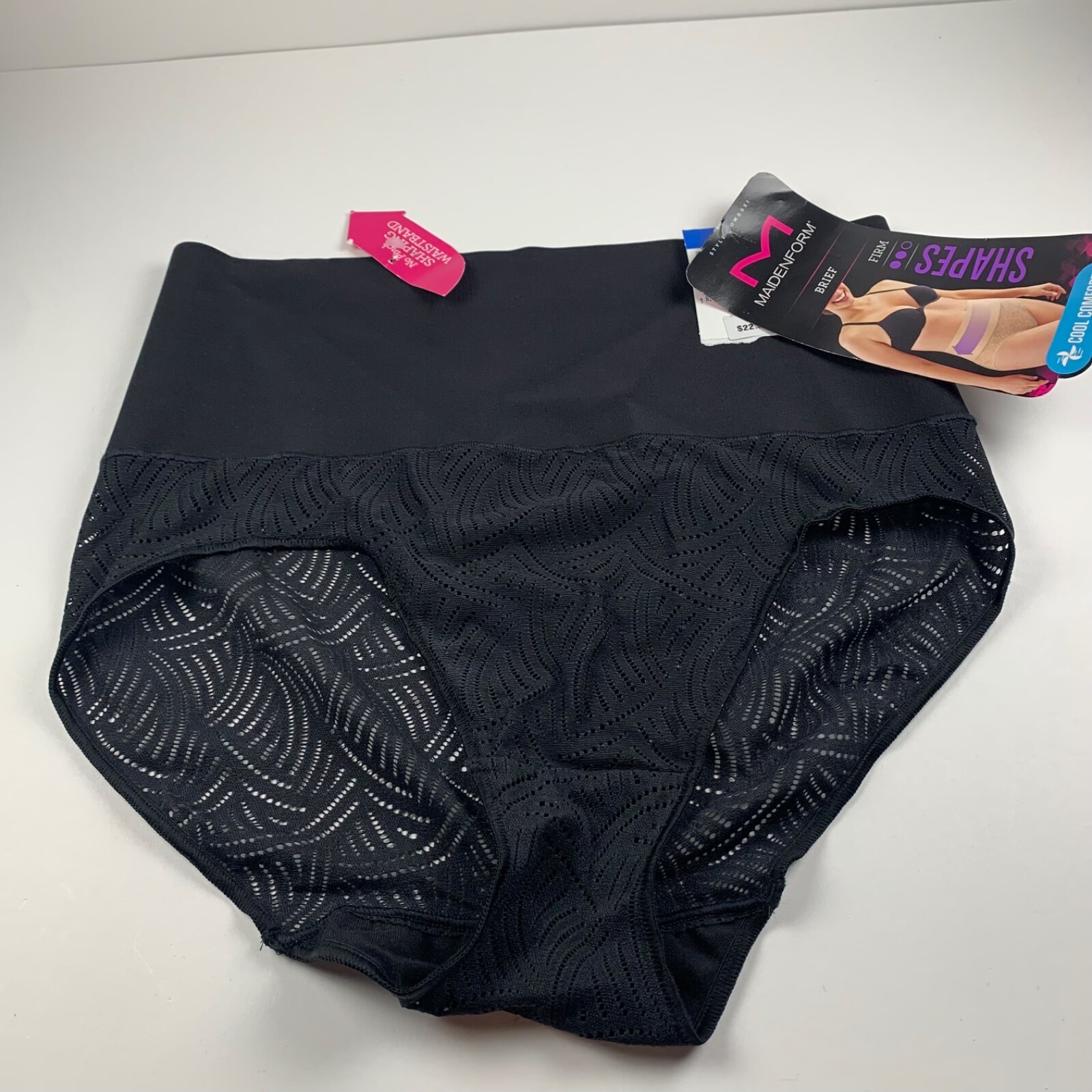 Maidenform Women’s Tummy Hip Firm Control Black Lace Shapewear Panty Size XL NWT