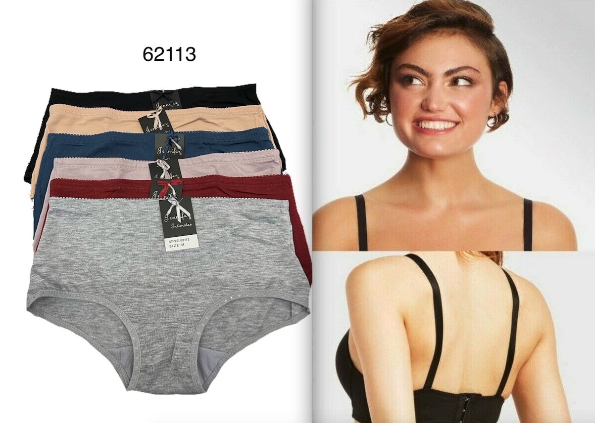 3 6 Pack Cotton Mid Rise Light Tummy Control Full Seat Coverage Bikini panty
