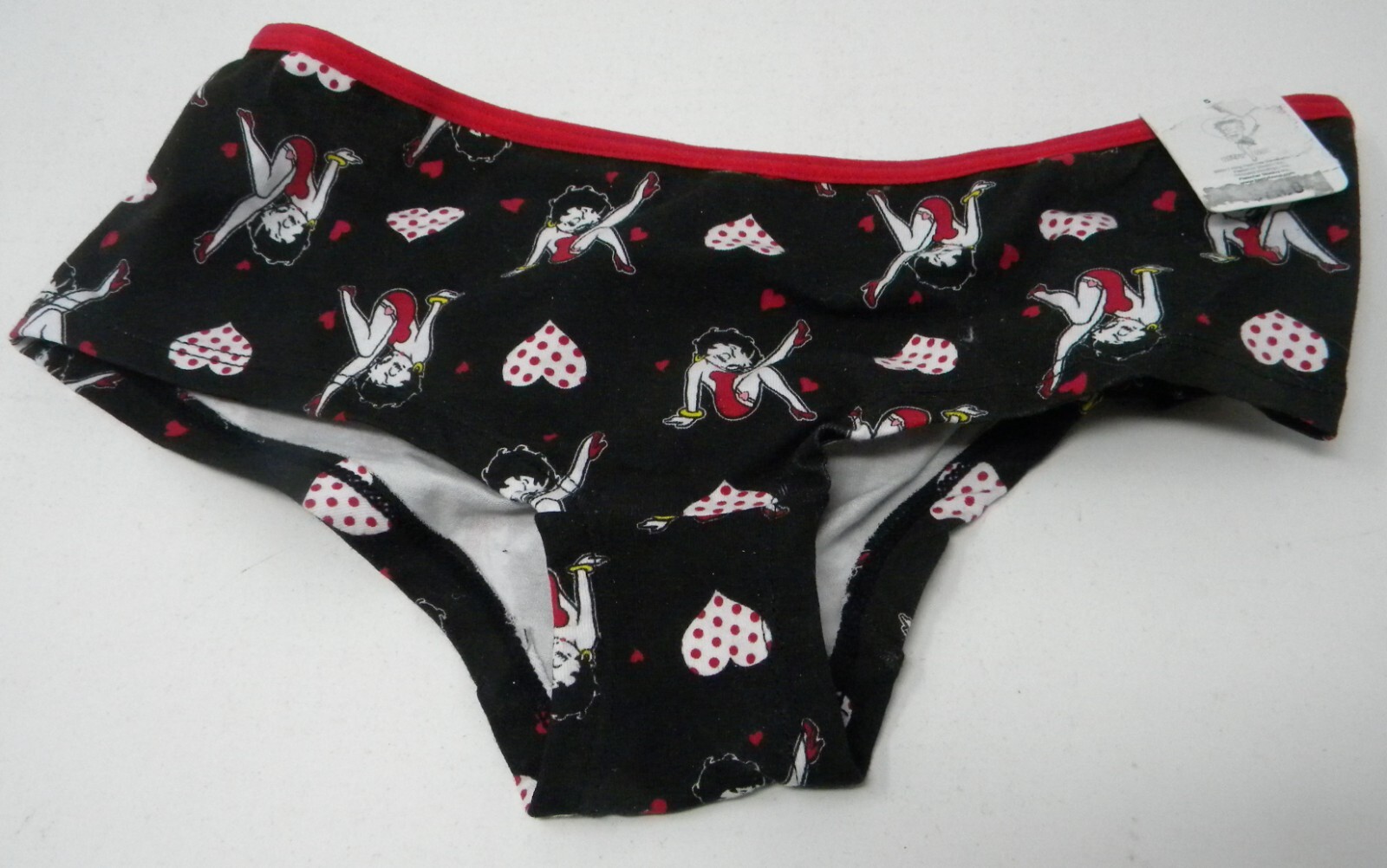 1 Pair Womens Betty Boop Size 6 Panties Black Red