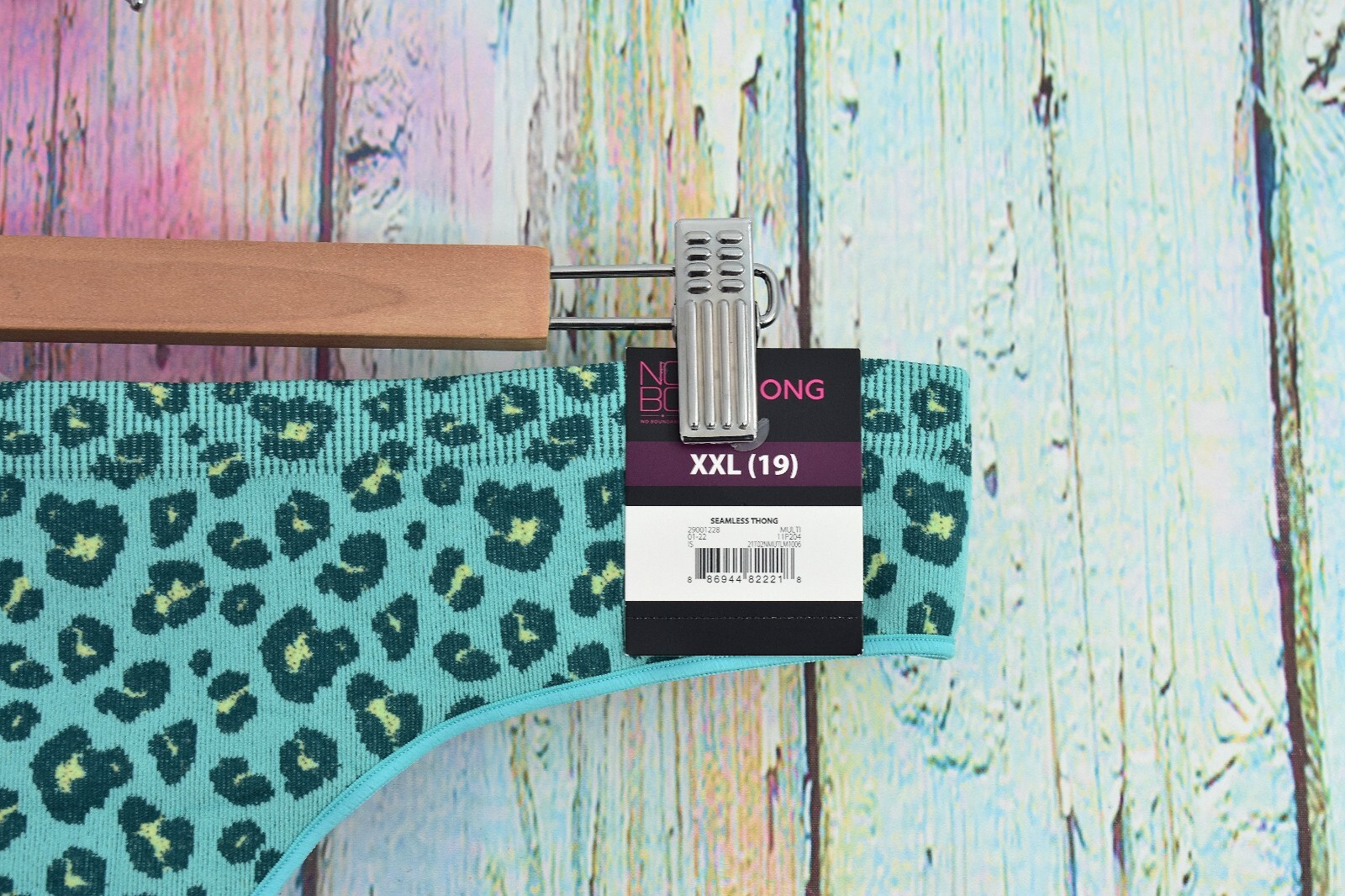 Women’s NOBO No Boundaries Seamless Thong Xs-XXXL Aqua Ocean Panties Underwear