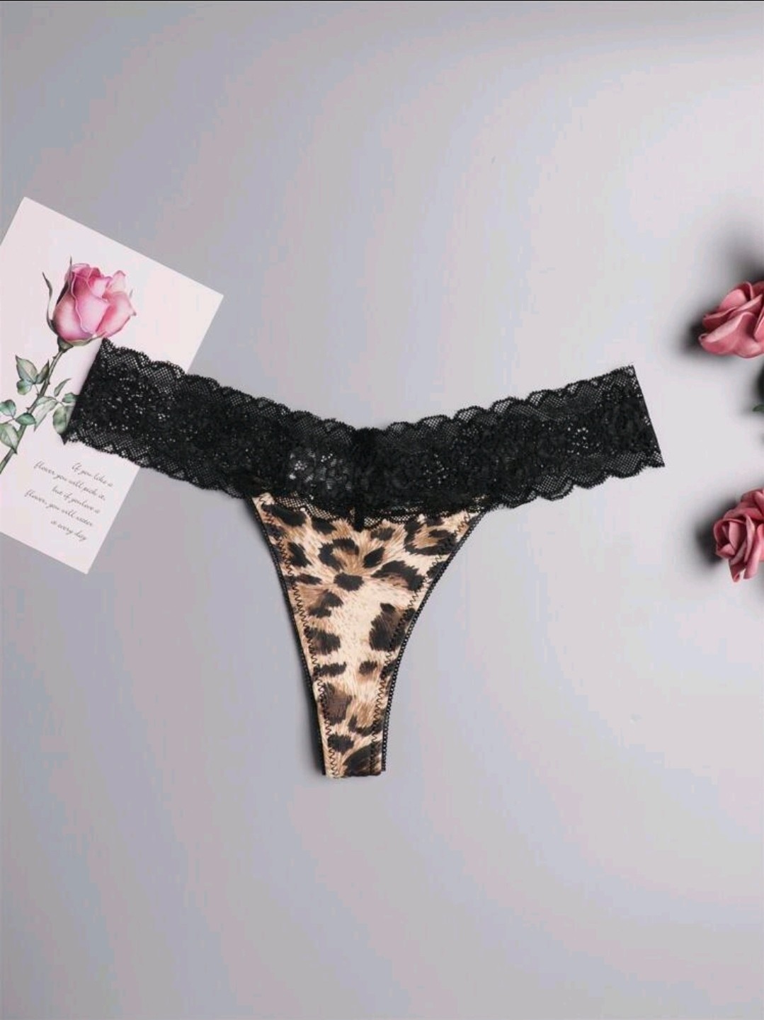 Women’s Cute Leopard Thong, Gothic Style Underwear