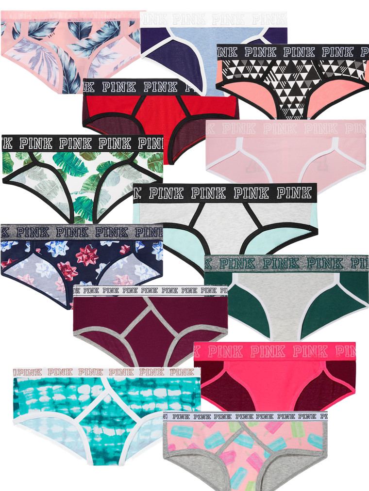 Victoria’s Secret PINK Variety Mixed Logo Hipster Panty, Set of 3