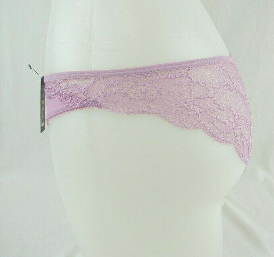 BootayBag Lilac Floral Lace Back Nylon Blend Bikini Panties Women’s Sz Small NWT