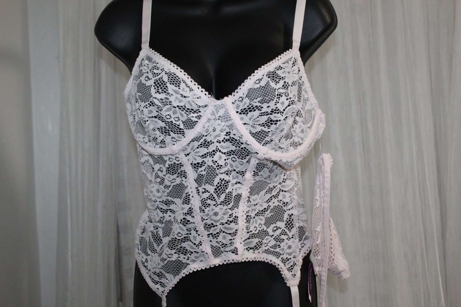Adore Me Lace One Piece Balconette with Thong Panty. Sz. 1X