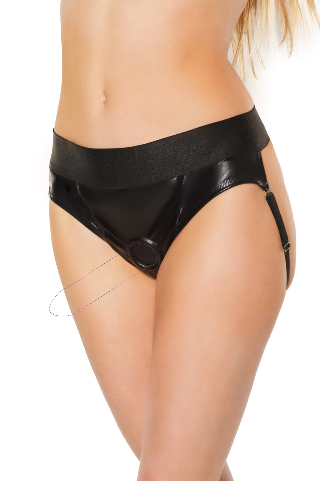 Coquette – 22226 – Pegging Thong – BLACK