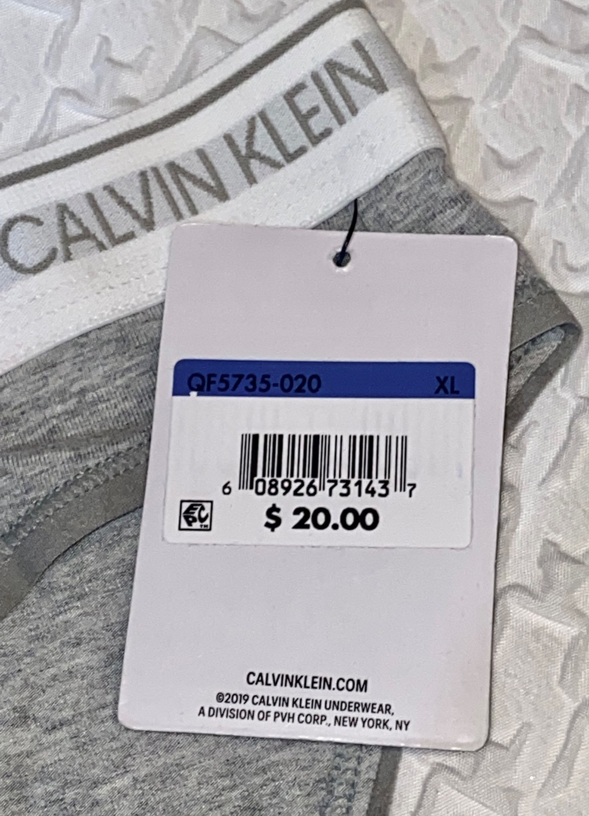 CALVIN KLEIN CK One Cotton Grey Heather White Bikini Panty Womens XS 4 S 5 M 6