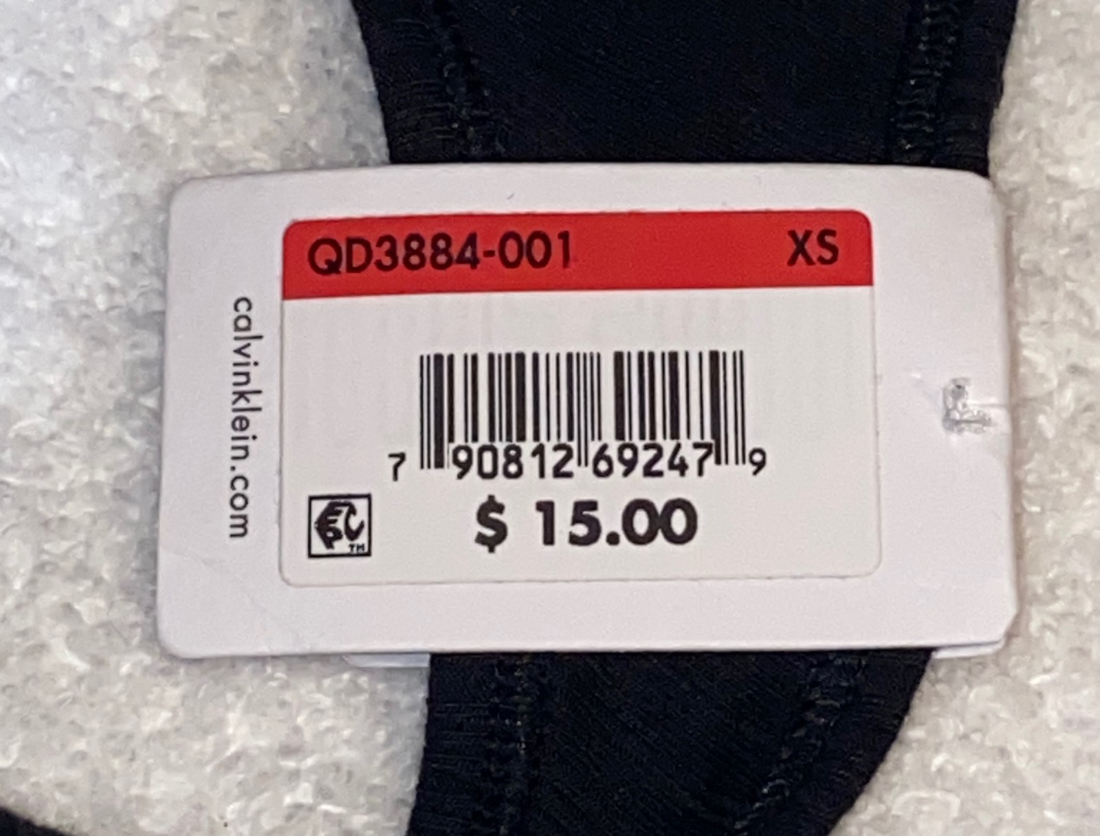 CALVIN KLEIN Ribbed Cotton Modal Black Thong Panty Underwear Womens S 5 M L XL 8
