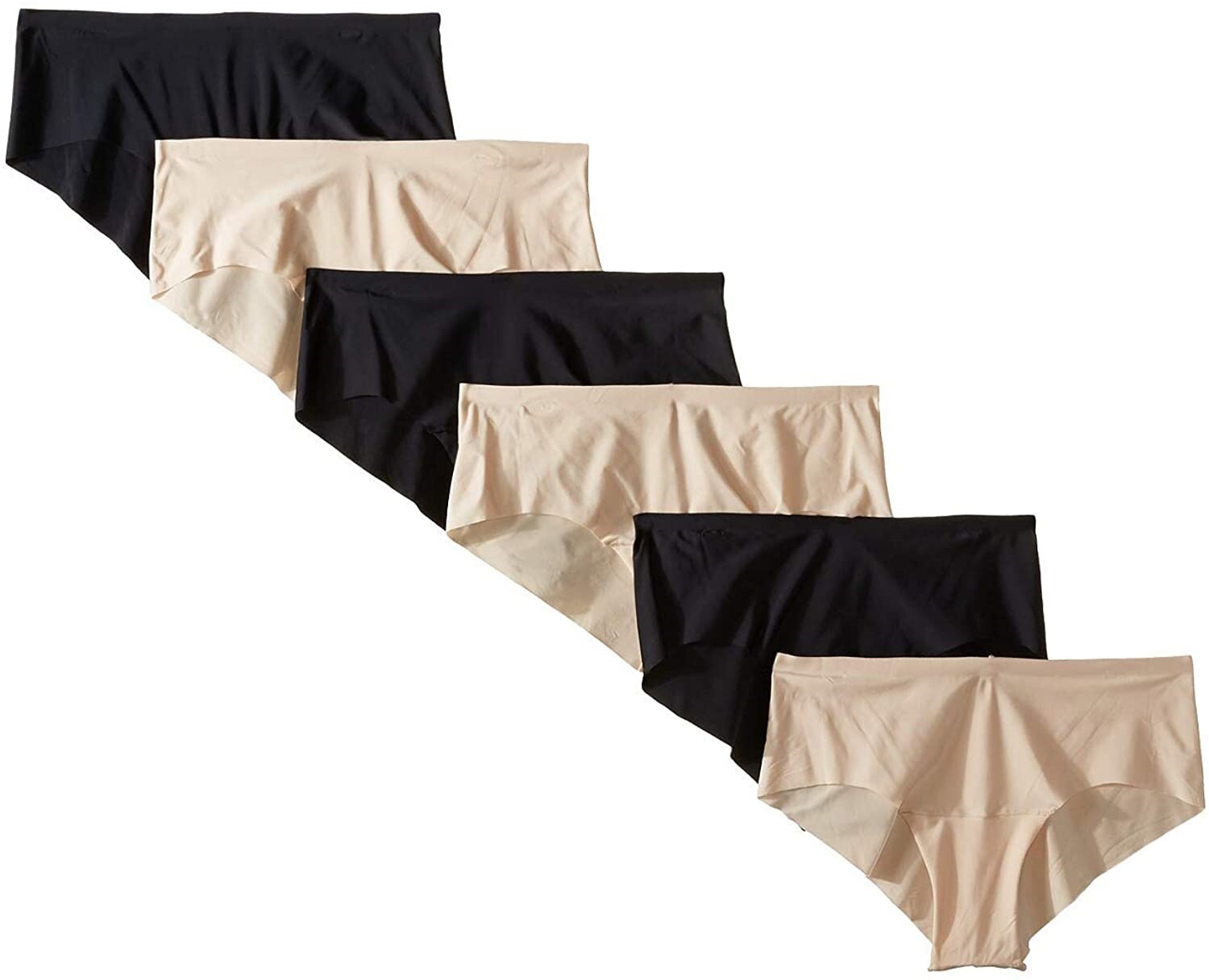 Magic BodyFashion 187339 Womens Hipster Underwear 6-Pack Nude/Black Size Medium